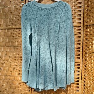 Free People Knit Tunic Sweater / Layer Dress Astral Sea‎ (Light Teal) XS
